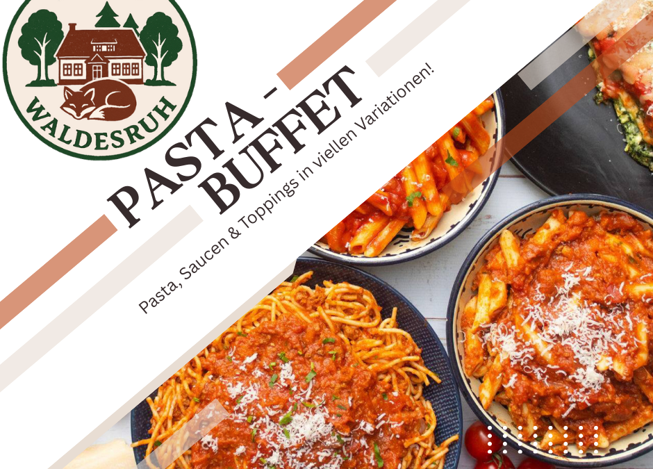 Pastabuffet am 21.03.2026 unsere neue Aktion im Jahr 2026. Stellen Sie Ihr neues Pasta-Lieblings-Gericht zusammen aus einer vielzahl an Möglichkeiten.